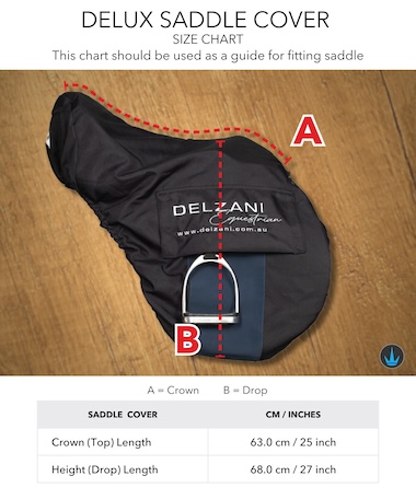 Deluxe Saddle Cover Size Chart with Pockets Delzani
